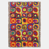 カンディンスキーFarbstudieクアドレイトスクウェア円アート スローブランケット (正面縦)