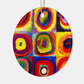 カンディンスキーFarbstudieクアドレイトスクウェア円アート セラミックオーナメント (左)