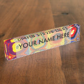 カンディンスキーFarbstudieクアドレイトスクウェア円アート デスクネームプレート (側面)