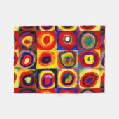 カンディンスキーFarbstudieクアドレイトスクウェア円アート フリースブランケット (正面(横))