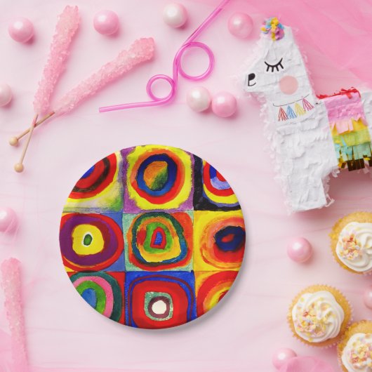 カンディンスキーFarbstudieクアドレイトスクウェア円アート ペーパープレート (パーティー)