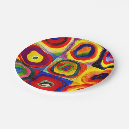 カンディンスキーFarbstudieクアドレイトスクウェア円アート ペーパープレート (アングル)