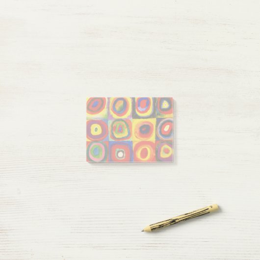 カンディンスキーFarbstudieクアドレイトスクウェア円アート ポストイット (デスク上)
