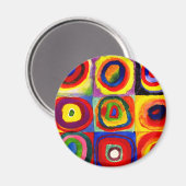 カンディンスキーFarbstudieクアドレイトスクウェア円アート マグネット (正面/裏面)