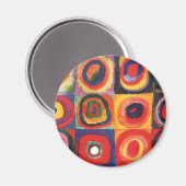 カンディンスキーFarbstudieクアドレイトスクウェア円アート マグネット (正面/裏面)