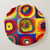 カンディンスキーFarbstudieクアドレイトスクウェア円アート ラウンドクッション (裏面)