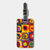 カンディンスキーFarbstudieクアドレイトスクウェア円アート ラゲッジタグ (正面縦)