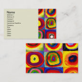 カンディンスキーFarbstudieクアドレイトスクウェア円アート 名刺 (正面/裏面)