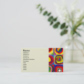 カンディンスキーFarbstudieクアドレイトスクウェア円アート 名刺 (スタンド正面)