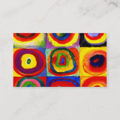 カンディンスキーFarbstudieクアドレイトスクウェア円アート 名刺 (裏面)