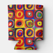 カンディンスキーFarbstudieクアドレイトスクウェア円アート 缶クーラー (裏面)