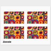 カンディンスキーFarbstudieクアドレイトスクウェア円アート 長方形シール (シート)