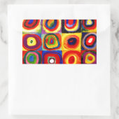 カンディンスキーFarbstudieクアドレイトスクウェア円アート 長方形シール (バッグ)