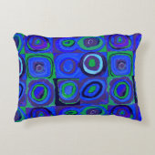 カンディンスキーFarbstudieブルークアッドレートスクエアサークル アクセントクッション (正面)