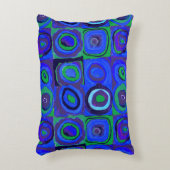 カンディンスキーFarbstudieブルークアッドレートスクエアサークル アクセントクッション (正面(垂直))