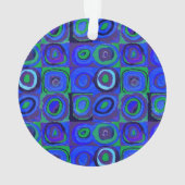 カンディンスキーFarbstudieブルークアッドレートスクエアサークル オーナメント (裏面)