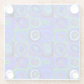 カンディンスキーFarbstudieブルークアッドレートスクエアサークル ガラスコースター (裏面)