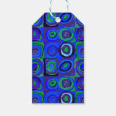 カンディンスキーFarbstudieブルークアッドレートスクエアサークル ギフトタグ (正面)