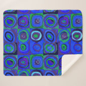 カンディンスキーFarbstudieブルークアッドレートスクエアサークル シェルパブランケット (正面(横))