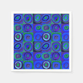 カンディンスキーFarbstudieブルークアッドレートスクエアサークル スタンダードカクテルナプキン (正面)