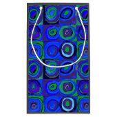 カンディンスキーFarbstudieブルークアッドレートスクエアサークル スモールペーパーバッグ (裏面)