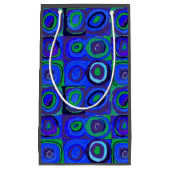 カンディンスキーFarbstudieブルークアッドレートスクエアサークル スモールペーパーバッグ (正面)