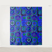 カンディンスキーFarbstudieブルークアッドレートスクエアサークル タペストリー (正面)