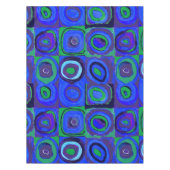 カンディンスキーFarbstudieブルークアッドレートスクエアサークル テーブルクロス (正面)