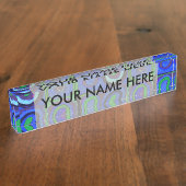 カンディンスキーFarbstudieブルークアッドレートスクエアサークル デスクネームプレート (側面)