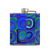 カンディンスキーFarbstudieブルークアッドレートスクエアサークル フラスク (裏面)