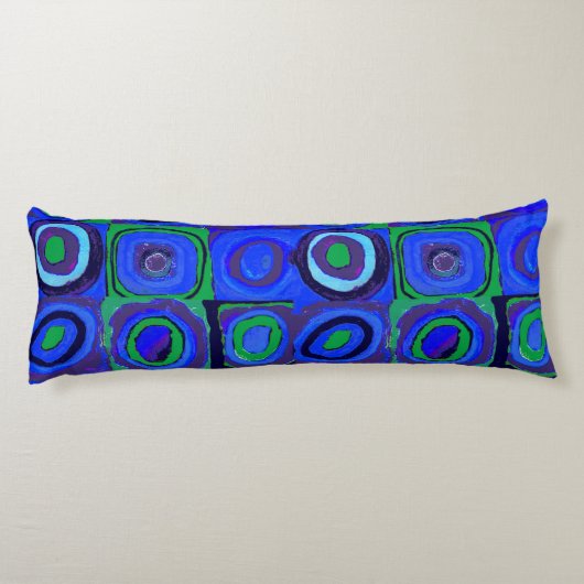 カンディンスキーFarbstudieブルークアッドレートスクエアサークル ボディピロー (裏面)