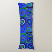 カンディンスキーFarbstudieブルークアッドレートスクエアサークル ボディピロー (正面縦)