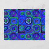 カンディンスキーFarbstudieブルークアッドレートスクエアサークル ポストカード (正面)