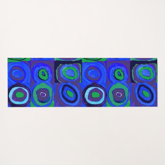 カンディンスキーFarbstudieブルークアッドレートスクエアサークル ヨガマット (裏面(横))