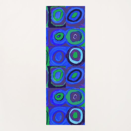 カンディンスキーFarbstudieブルークアッドレートスクエアサークル ヨガマット (正面)