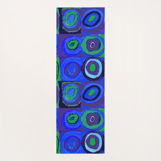 カンディンスキーFarbstudieブルークアッドレートスクエアサークル ヨガマット (裏面)