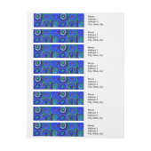 カンディンスキーFarbstudieブルークアッドレートスクエアサークル ラップアラウンド宛名ラベル (シート)