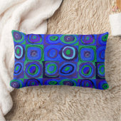 カンディンスキーFarbstudieブルークアッドレートスクエアサークル ランバークッション (ブランケット)