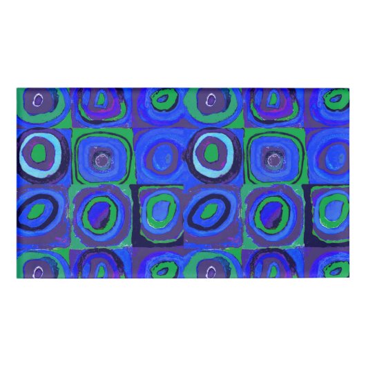 カンディンスキーFarbstudieブルークアッドレートスクエアサークル 名札 (正面)