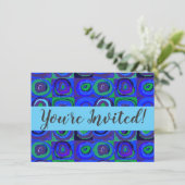 カンディンスキーFarbstudieブルークアッドレートスクエアサークル 招待状 (スタンド正面)