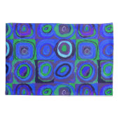 カンディンスキーFarbstudieブルークアッドレートスクエアサークル 枕カバー (裏面)