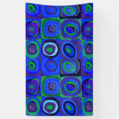 カンディンスキーFarbstudieブルークアッドレートスクエアサークル 横断幕 (縦)