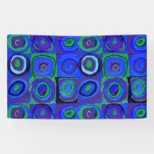 カンディンスキーFarbstudieブルークアッドレートスクエアサークル 横断幕 (横)