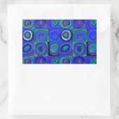 カンディンスキーFarbstudieブルークアッドレートスクエアサークル 長方形シール (バッグ)