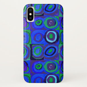 カンディンスキーFarbstudieブルークアッドレートスクエアサークル iPhone X ケース