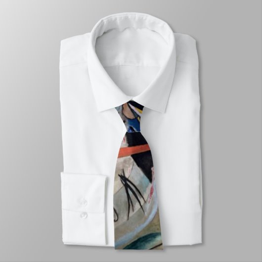 カンディンスキーinグレー抽象芸術アートワークMaroon ネクタイ (タイ)