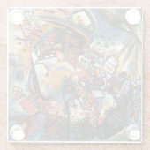 カンディンスキーMoscow Iシティスケープ絵画抽象芸術 ガラスコースター (裏面)