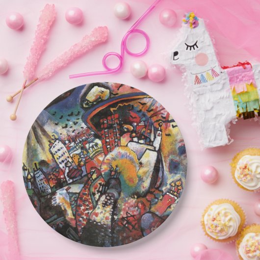 カンディンスキーMoscow Iシティスケープ絵画抽象芸術 ペーパープレート (パーティー)