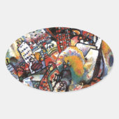 カンディンスキーMoscow Iシティスケープ絵画抽象芸術 楕円形シール (正面)