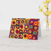 カンディンスモダンキー正方カラフル円 カード (黄色い花)